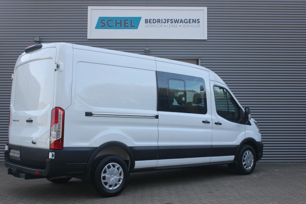 Ford Transit 350 2.0 TDCI 165pk L3H2 Dubbel Cabine Trend 6 zits - Carplay - Trekhaak - Camera - 2800kg Trekgewicht - Rijklaar