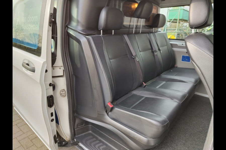 Mercedes-Benz Vito 111 CDI Lang Dubbele Cabine Airco Trekhaak Imperial+Ladderrol Bluetooth Licht/Regen-Sensor Betonplex Vloer Lat om Lat Betimmering Zijschuifdeur Comfort 1e eigenaar! Euro 6