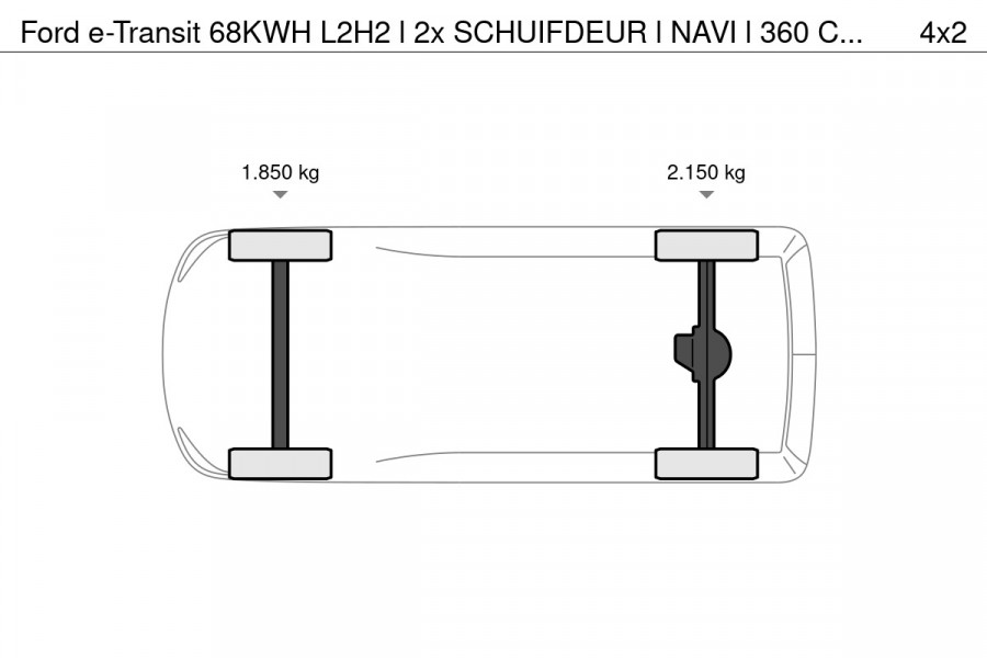 Ford E-Transit 68KWH L2H2 l 2x SCHUIFDEUR l NAVI l 360 CAMERA l ACC l CLIMATE CONTROL