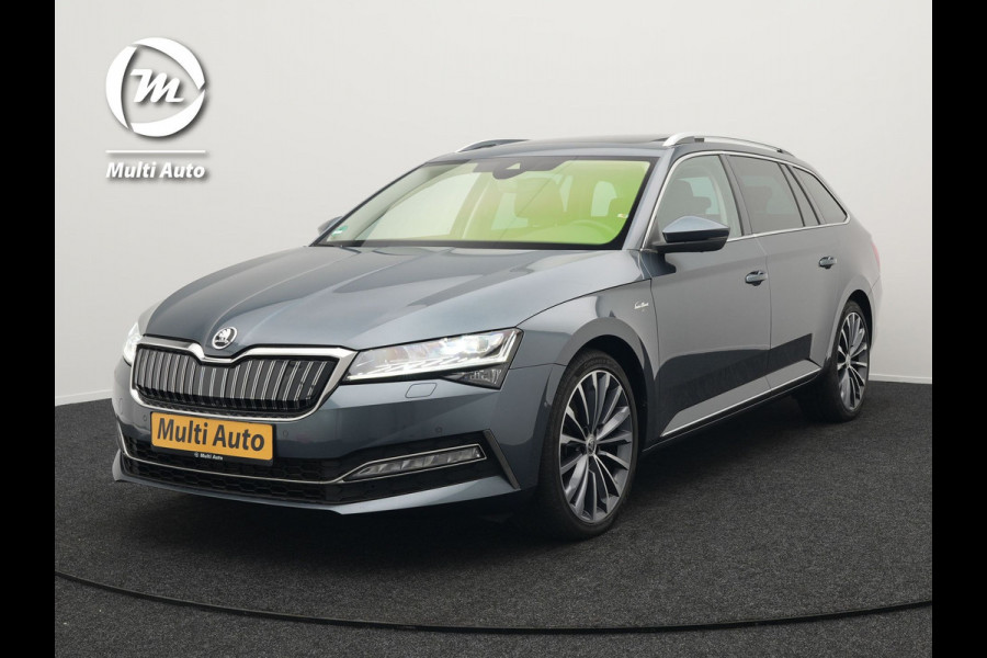 Škoda Superb Combi 1.4 TSI iV Laurin & Klement Plug in Hybrid 218pk PHEV | Trekhaak af Fabriek | Panodak | Carplay |  Lederen Stoelen Memory/Massage | Adaptive Cruise | Sfeerverlichting | 360 Camera | Crystal LED | Virtual | Premium Audio | DAB |