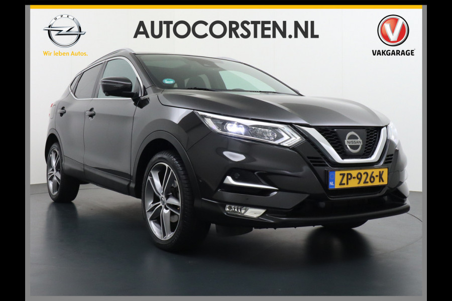 Nissan QASHQAI T 116Pk elekr.+Leer Pano-dak Memory Leather-Pack Tekna 360°-Camera Park-Assist PDC-a+v Bose-Sound Navi Ecc Edition Cruise Contro Rijstrooksensor Verwarmde voorruit Privacy Glas Zeer Compleet!