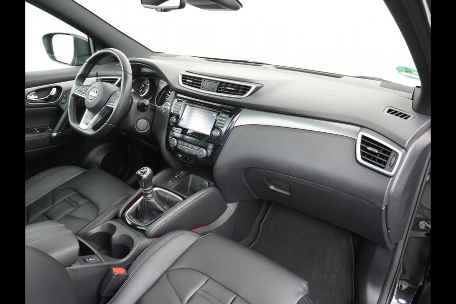 Nissan QASHQAI T 116Pk elekr.+Leer Pano-dak Memory Leather-Pack Tekna 360°-Camera Park-Assist PDC-a+v Bose-Sound Navi Ecc Edition Cruise Contro Rijstrooksensor Verwarmde voorruit Privacy Glas Zeer Compleet!