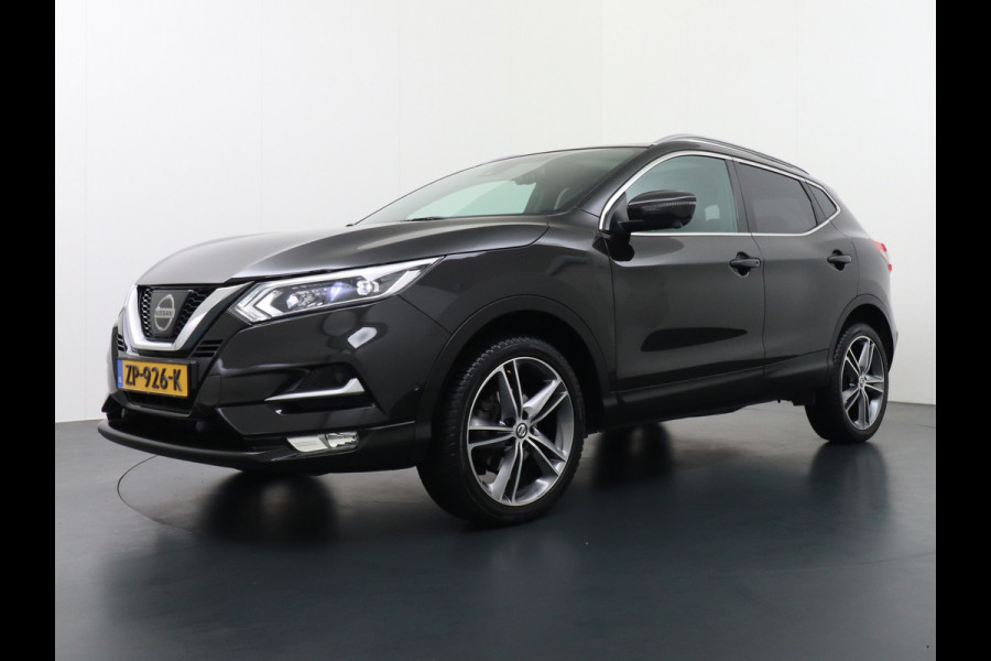 Nissan QASHQAI T 116Pk elekr.+Leer Pano-dak Memory Leather-Pack Tekna 360°-Camera Park-Assist PDC-a+v Bose-Sound Navi Ecc Edition Cruise Contro Rijstrooksensor Verwarmde voorruit Privacy Glas Zeer Compleet!