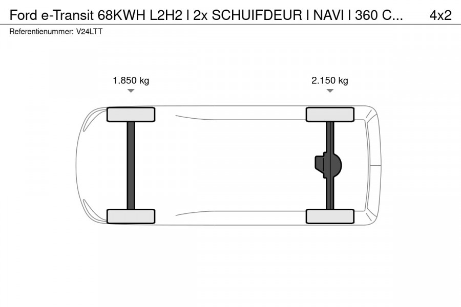 Ford E-Transit 68KWH L2H2 l 2x SCHUIFDEUR l NAVI l 360 CAMERA l ACC l CLIMATE CONTROL