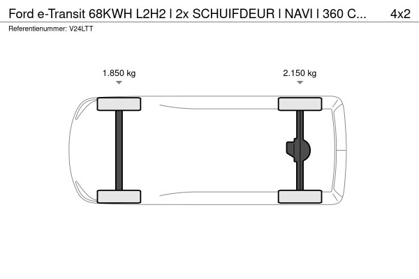 Ford E-Transit 68KWH L2H2 l 2x SCHUIFDEUR l NAVI l 360 CAMERA l ACC l CLIMATE CONTROL