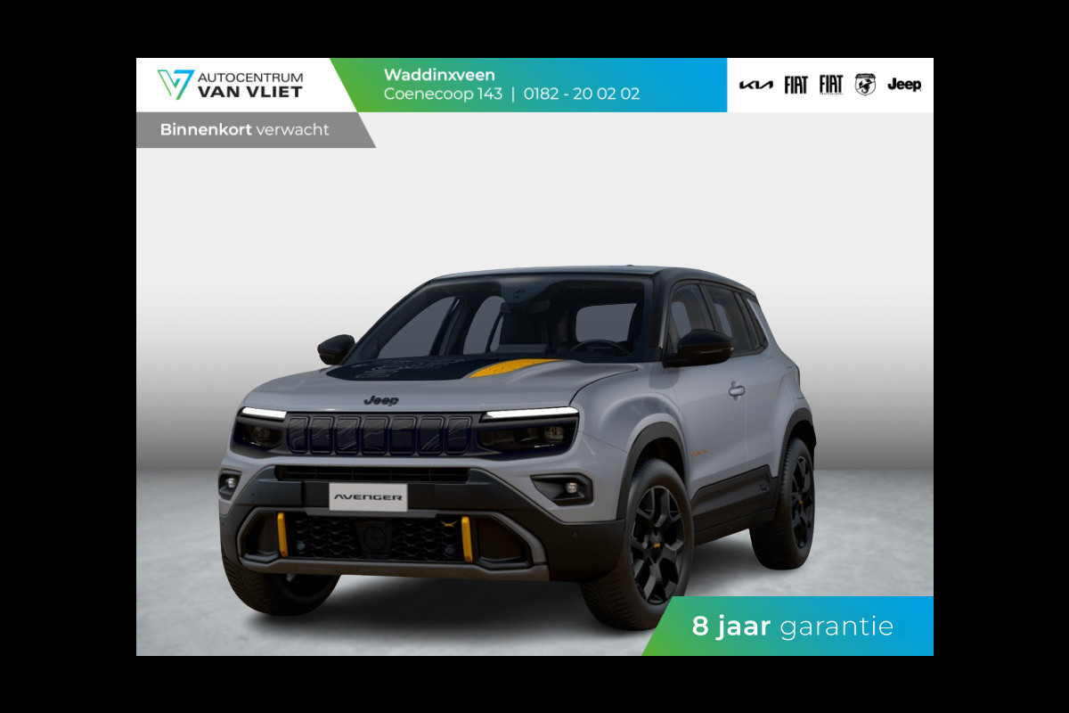 Jeep Avenger 1.2T 4xe The North Face | Schuif/Kanteldak | Clima | Apple Carplay | Adapt. Cruise | Elektr. A-Klep | Keyless | Navi | Stoel&Stuurverwarming Jeep Avenger 1.2T 4xe The North Face | Schuif/Kanteldak | Clima | Apple Carplay | Adapt. Cruise | Elektr. A-Klep | Keyless | Navi | Stoel&Stuurverwarming