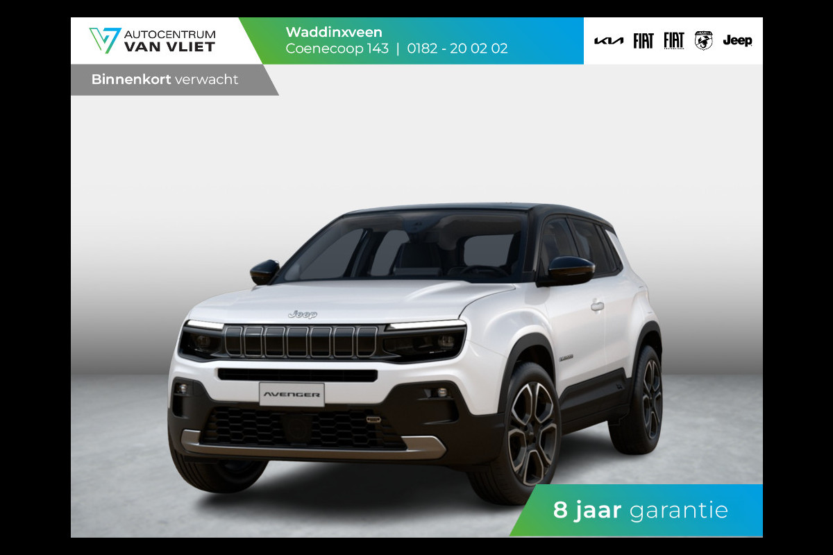 Jeep Avenger e-Hybrid Altitude | Automaat | Clima | Adapt. Cruise | 17" | PDC | Camera | Schuif/Kanteldak | Bicolore Jeep Avenger e-Hybrid Altitude | Automaat | Clima | Adapt. Cruise | 17" | PDC | Camera | Schuif/Kanteldak | Bicolore