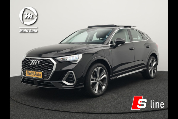 Audi Q3 Sportback 45 TFSI e S Line Plug In Hybrid 245pk PHEV | Trekhaak af Fabriek | Panodak | Adaptive Cruise | 20"L.M | Apple Carplay | Virtual | Sportstoelen Verwarmd | Camera | Navi |