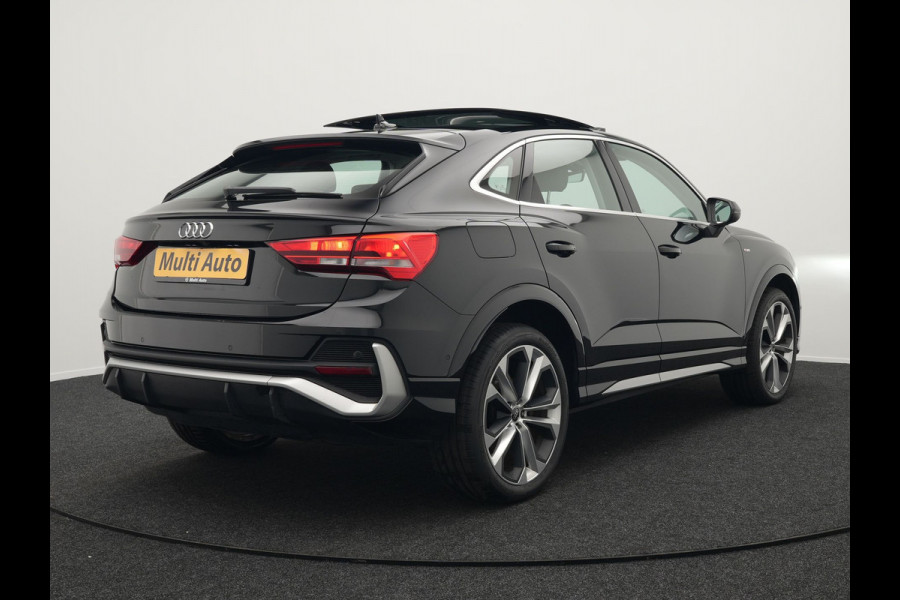 Audi Q3 Sportback 45 TFSI e S Line Plug In Hybrid 245pk PHEV | Trekhaak af Fabriek | Panodak | Adaptive Cruise | 20"L.M | Apple Carplay | Virtual | Sportstoelen Verwarmd | Camera | Navi |