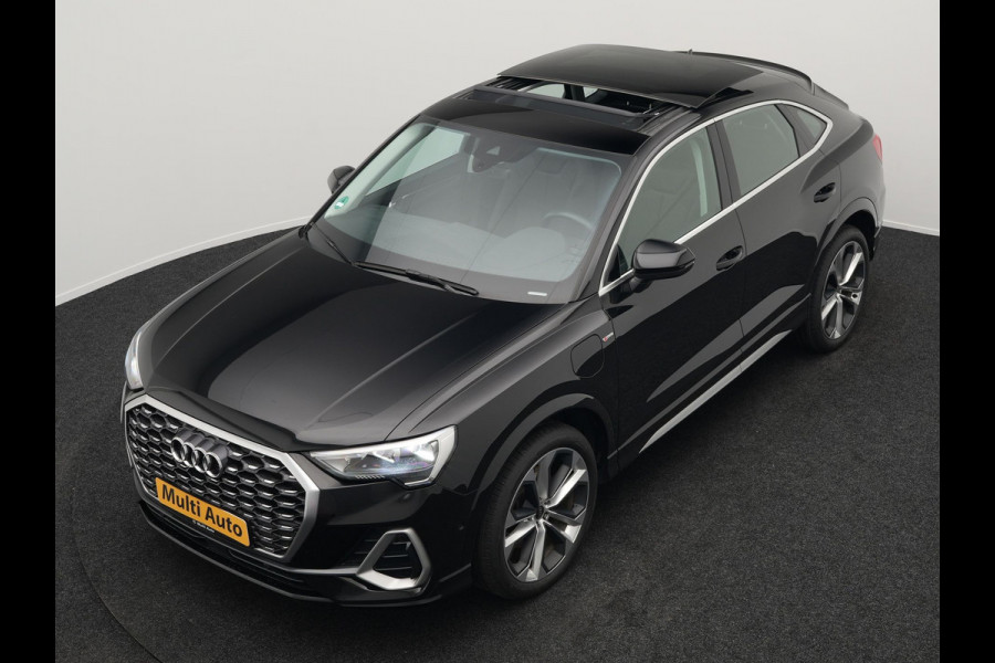 Audi Q3 Sportback 45 TFSI e S Line Plug In Hybrid 245pk PHEV | Trekhaak af Fabriek | Panodak | Adaptive Cruise | 20"L.M | Apple Carplay | Virtual | Sportstoelen Verwarmd | Camera | Navi |