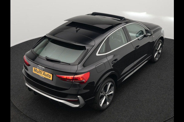 Audi Q3 Sportback 45 TFSI e S Line Plug In Hybrid 245pk PHEV | Trekhaak af Fabriek | Panodak | Adaptive Cruise | 20"L.M | Apple Carplay | Virtual | Sportstoelen Verwarmd | Camera | Navi |