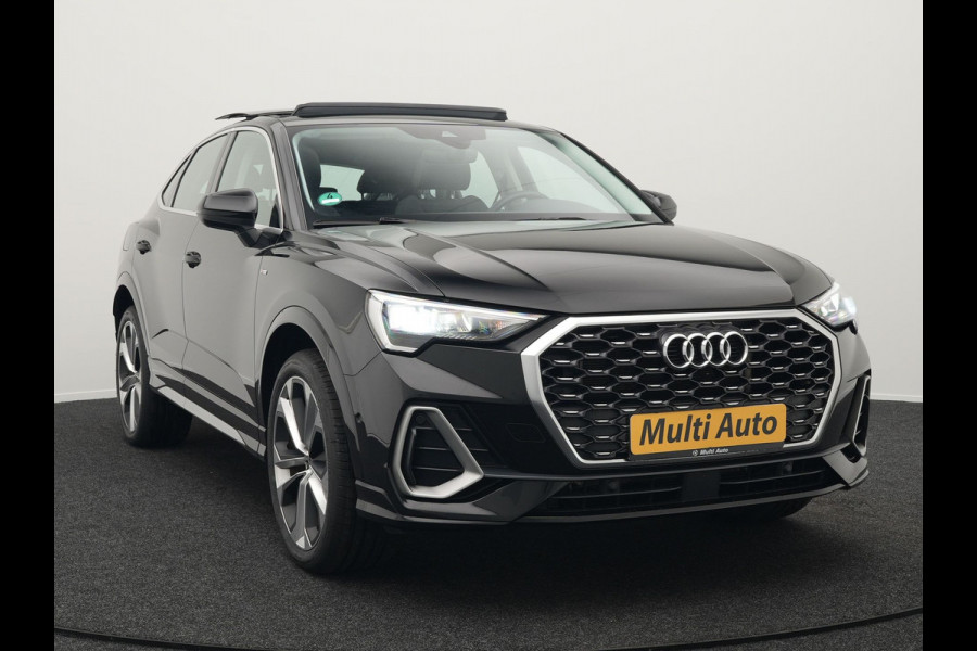 Audi Q3 Sportback 45 TFSI e S Line Plug In Hybrid 245pk PHEV | Trekhaak af Fabriek | Panodak | Adaptive Cruise | 20"L.M | Apple Carplay | Virtual | Sportstoelen Verwarmd | Camera | Navi |