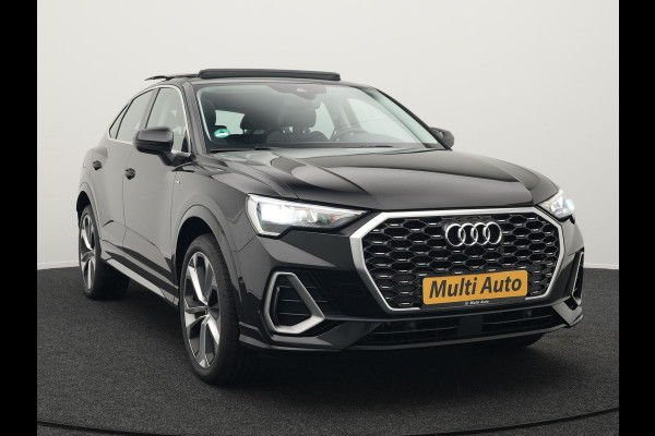 Audi Q3 Sportback 45 TFSI e S Line Plug In Hybrid 245pk PHEV | Trekhaak af Fabriek | Panodak | Adaptive Cruise | 20"L.M | Apple Carplay | Virtual | Sportstoelen Verwarmd | Camera | Navi |