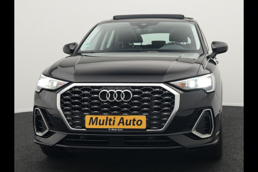 Audi Q3 Sportback 45 TFSI e S Line Plug In Hybrid 245pk PHEV | Trekhaak af Fabriek | Panodak | Adaptive Cruise | 20"L.M | Apple Carplay | Virtual | Sportstoelen Verwarmd | Camera | Navi |