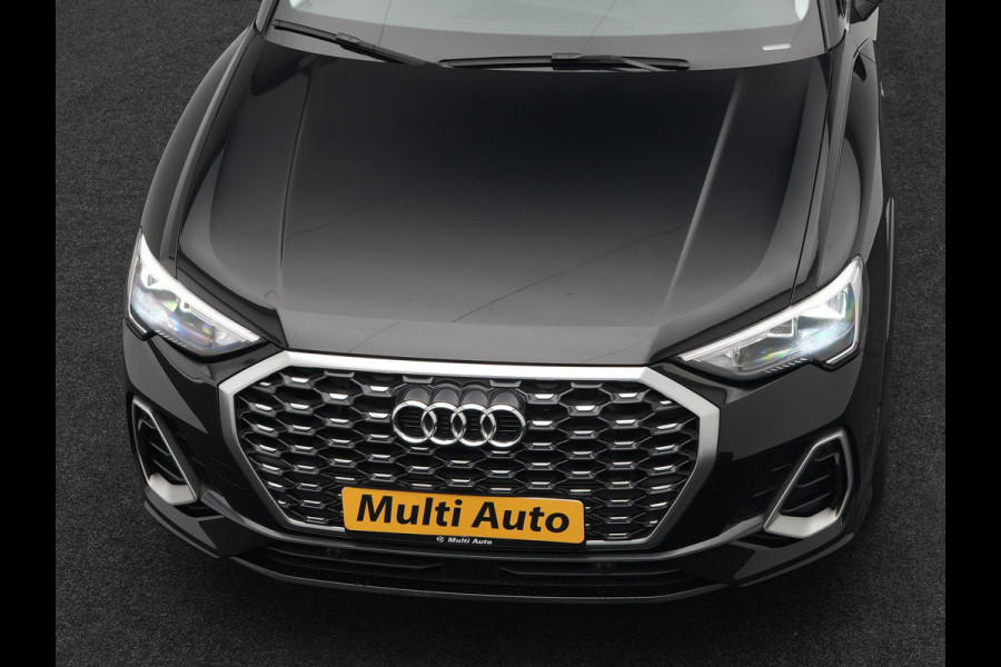 Audi Q3 Sportback 45 TFSI e S Line Plug In Hybrid 245pk PHEV | Trekhaak af Fabriek | Panodak | Adaptive Cruise | 20"L.M | Apple Carplay | Virtual | Sportstoelen Verwarmd | Camera | Navi |