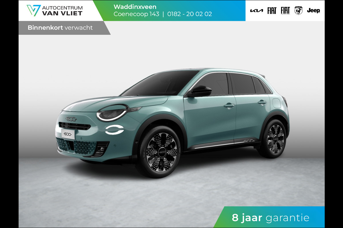 Fiat 600E La Prima 54 kWh | Clima | Adapt. Cruise | Camera | BSM | 18" | Stoelverwarming | Apple Carplay | Elektr. A-Klep Fiat 600E La Prima 54 kWh | Clima | Adapt. Cruise | Camera | BSM | 18" | Stoelverwarming | Apple Carplay | Elektr. A-Klep