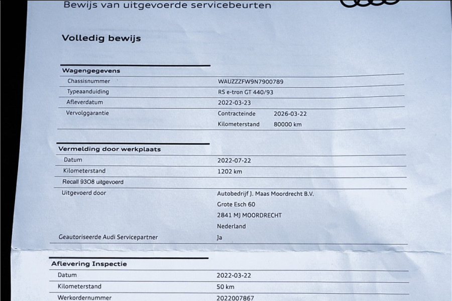 Audi e-tron GT RS 93 kWh B&O Laser Carbon Nachtzicht 22" 4WS