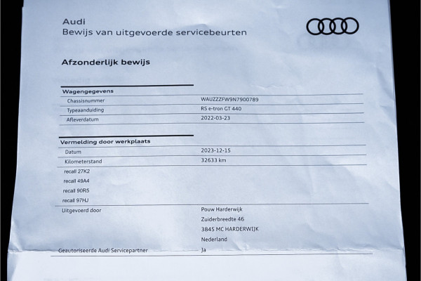 Audi e-tron GT RS 93 kWh B&O Laser Carbon Nachtzicht 22" 4WS