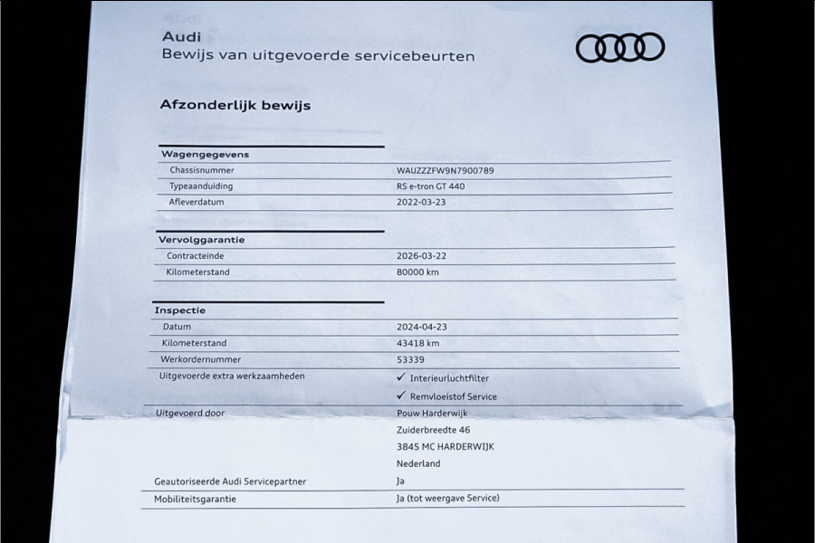 Audi e-tron GT RS 93 kWh B&O Laser Carbon Nachtzicht 22" 4WS