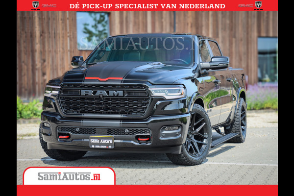 Dodge Ram 1500 Limited Night High Output 540HP 706Nm | Massage + Full Option | De Meest Luxe en Volle Pick-Up in zijn Klasse | Comfortabele Dubbele Cabine met Royale 5 Zitplaatsen | BPM vrij | Nu Leverbaar uit Voorraad | Voorraad Nr 2354 - 3380