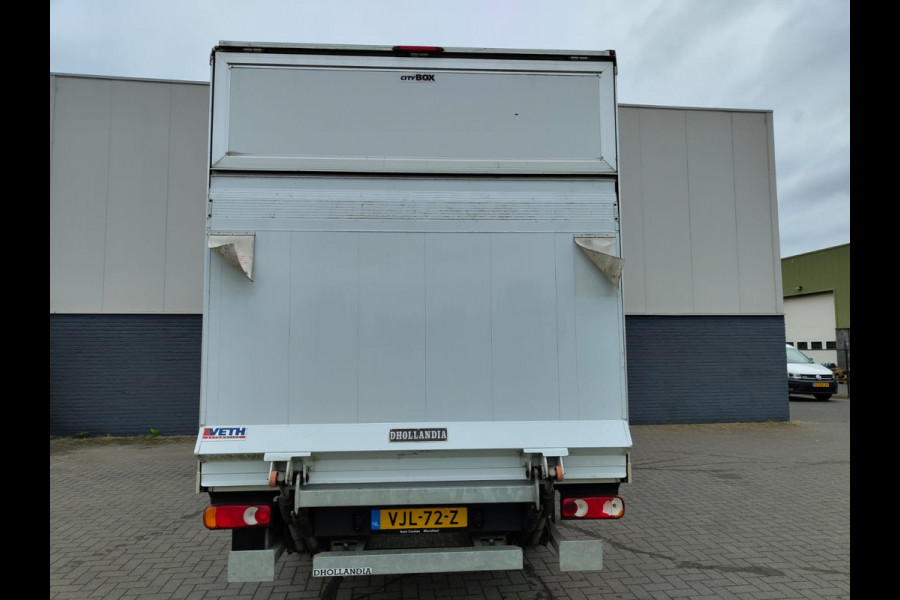 Opel Movano 2.3D 164PK Meubelbak bakwagen + Hydr. LaadKlep DHollandia L4 Dubbellucht Navi Ecc 3-Persoons Cruise Control Regen-Lichtsensor Bl Betonplex vloer Lat om Lat Wandbetimmering Zijdeur Euro 6