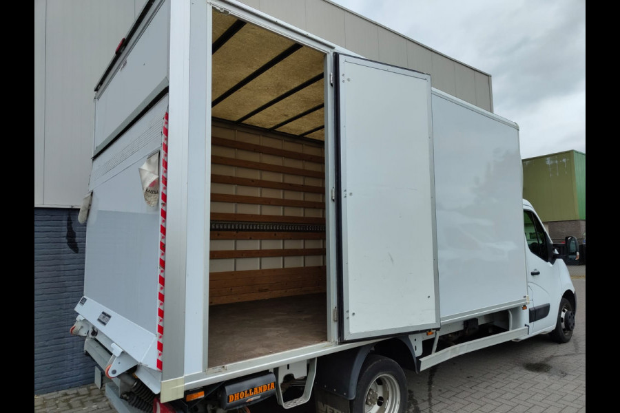 Opel Movano 2.3D 164PK Meubelbak bakwagen + Hydr. LaadKlep DHollandia L4 Dubbellucht Navi Ecc 3-Persoons Cruise Control Regen-Lichtsensor Bl Betonplex vloer Lat om Lat Wandbetimmering Zijdeur Euro 6