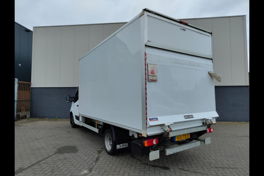 Opel Movano 2.3D 164PK Meubelbak bakwagen + Hydr. LaadKlep DHollandia L4 Dubbellucht Navi Ecc 3-Persoons Cruise Control Regen-Lichtsensor Bl Betonplex vloer Lat om Lat Wandbetimmering Zijdeur Euro 6