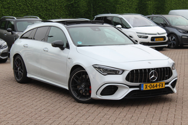 Mercedes-Benz CLA-Klasse Shooting Brake AMG 45 S 4MATIC+ Premium Plus / Panoramadak / 360Camera / Sportuitlaat / Schaalstoelen / Burmester / DAB / Dodehoek / Matrix LED / Memory seats / Navigatie