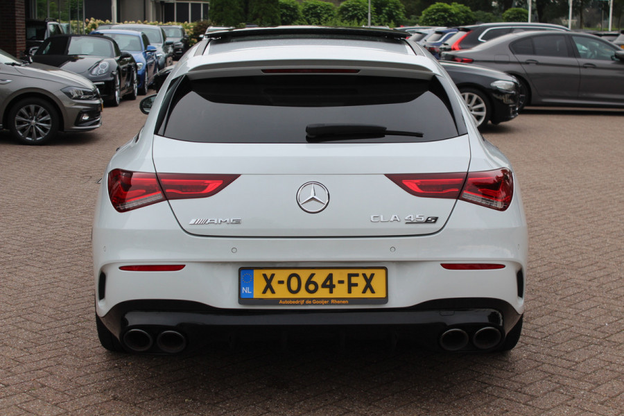Mercedes-Benz CLA-Klasse Shooting Brake AMG 45 S 4MATIC+ Premium Plus / Panoramadak / 360Camera / Sportuitlaat / Schaalstoelen / Burmester / DAB / Dodehoek / Matrix LED / Memory seats / Navigatie
