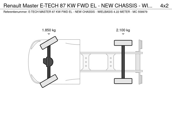 Renault Master E-TECH 87 KW FWD EL - NEW CHASSIS - WIELBASIS 4.22 METER - MC 558979