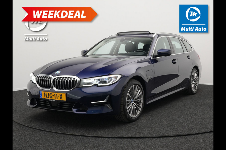 BMW 3 Serie Touring 330e Luxury Line Plug In Hybrid 293pk PHEV | Panodak | Laser LED | Adaptive Onderstel | 360 Camera | Adaptive cruise | Head Up | Lederen Sportstoelen Memory | Sfeerverlichting | 18"L.M | Keyless |