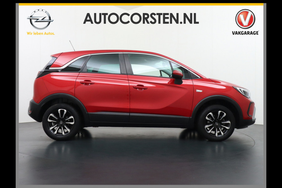 Opel Crossland 1.2T 131pk AUT-6 Turbo Apple Carplay Android Auto 360°Camera Navi Ecc Cruise Control AGR-Comfort Stoel Pdc DAB+ Elegance Lmv 16" Lane Assist Regen-Lichtsensor Led Aut.Dim.Binnenspiegel Verkeersbord detectie Privacyglas Zeer compleet! Facelift model!