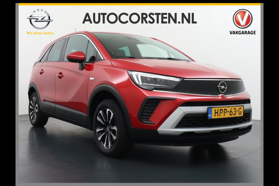 Opel Crossland 1.2T 131pk AUT-6 Turbo Apple Carplay Android Auto 360°Camera Navi Ecc Cruise Control AGR-Comfort Stoel Pdc DAB+ Elegance Lmv 16" Lane Assist Regen-Lichtsensor Led Aut.Dim.Binnenspiegel Verkeersbord detectie Privacyglas Zeer compleet! Facelift model!