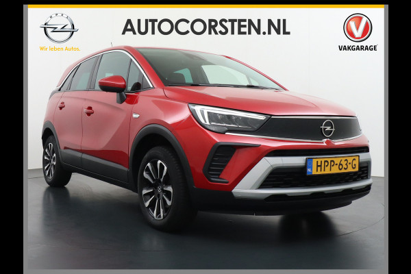 Opel Crossland 1.2T 131pk AUT-6 Turbo Apple Carplay Android Auto 360°Camera Navi Ecc Cruise Control AGR-Comfort Stoel Pdc DAB+ Elegance Lmv 16" Lane Assist Regen-Lichtsensor Led Aut.Dim.Binnenspiegel Verkeersbord detectie Privacyglas Zeer compleet! Facelift model!