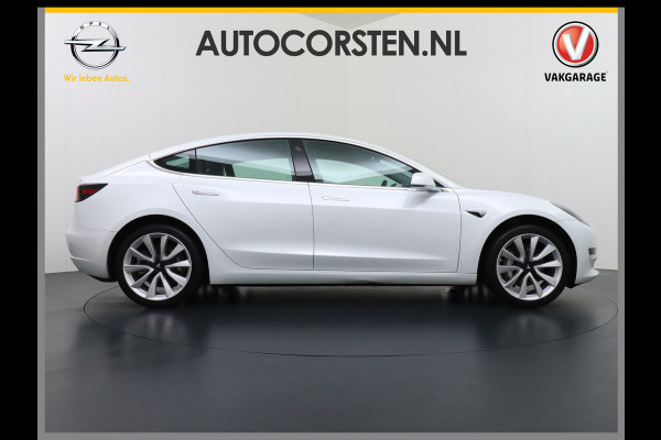 Tesla Model 3 RWD SR+ 60kWh 325PK Lmv 19" AutoPilot Leder PanoDak Adaptive-Cruise Lmv Camera's Elektr.-Stuur+Stoelen+Spiegels+Geheugen+Easy-En Navi LED Comfortstoelen ACC DAB Keyless en Voorverwarmen interieur via App One-Pedal-Drive Origineel Nederlandse auto 1e Eigenaar Garantie Accu/Motor tot 16-12-2027 max 160.000km 1.584kg licht!