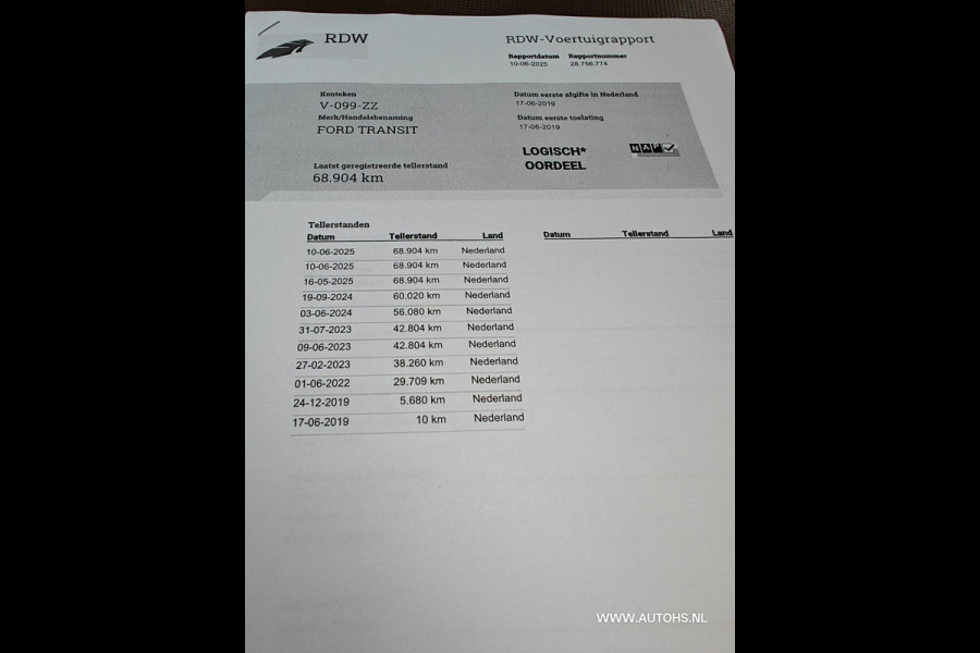 Ford Transit 350 2.0 TDCI L3H2, Euro 6 , 1e Eig , Lage Km , Lengte 3 , Apk juni 2026 , camera , cruise , mooie bus!