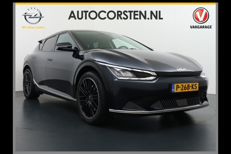 Kia Ev6 Plus 77.4kWh Leer Warmtepomp 20"Apple Carplay Android Auto Adap. Cruise Camera Navi Ecc Stoel(+Geventileerd)+Bank+Stuur-Verwarmd Elek.Achterklep Led Regen-Lichtsensor Verkeersbord detectie Connected Services Bluetooth Uitparkeer waarschuwing Rijstrooksensor met correctie 1e Eigenaar Origineel Nederlandse Auto Dealer Onderhouden tot 233kw DC en 11kw AC laden