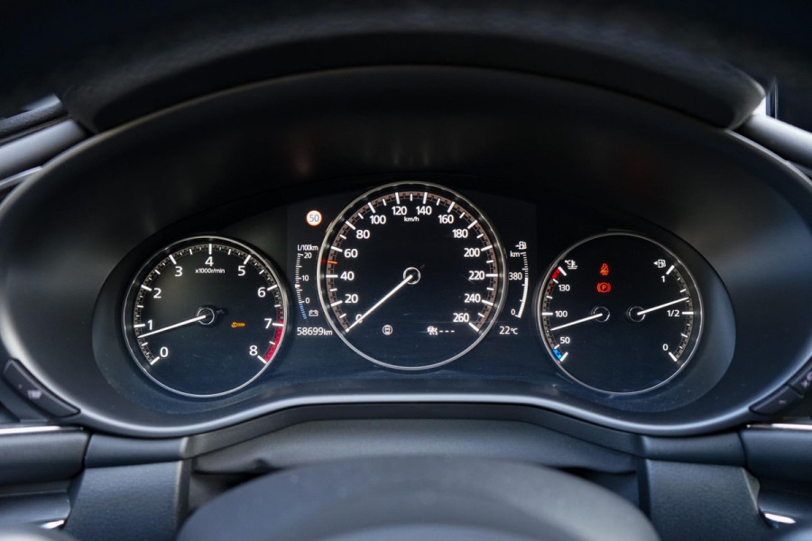Mazda 3 2.0 e-SkyActiv-G M Hybrid 150 Sportive | Adaptive Cruise | Carplay | Head up | Keyless | Stoel/stuur verwarming | Camera
