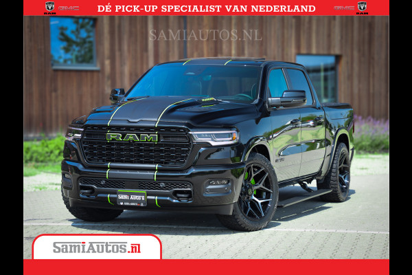 Dodge Ram 1500 Limited Night High Output 540HP 706Nm | Massage + Full Option | De Meest Luxe en Volle Pick-Up in zijn Klasse | Comfortabele Dubbele Cabine met Royale 5 Zitplaatsen | BPM vrij | Nu Leverbaar uit Voorraad | Voorraad Nr 2357 - 5182