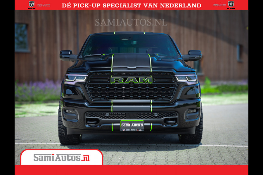 Dodge Ram 1500 Limited Night High Output 540HP 706Nm | Massage + Full Option | De Meest Luxe en Volle Pick-Up in zijn Klasse | Comfortabele Dubbele Cabine met Royale 5 Zitplaatsen | BPM vrij | Nu Leverbaar uit Voorraad | Voorraad Nr 2357 - 5182