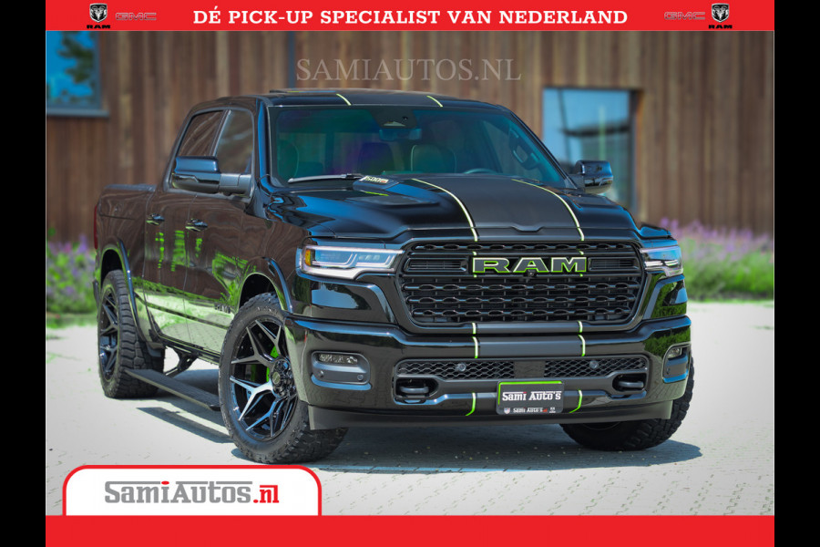 Dodge Ram 1500 Limited Night High Output 540HP 706Nm | Massage + Full Option | De Meest Luxe en Volle Pick-Up in zijn Klasse | Comfortabele Dubbele Cabine met Royale 5 Zitplaatsen | BPM vrij | Nu Leverbaar uit Voorraad | Voorraad Nr 2357 - 5182
