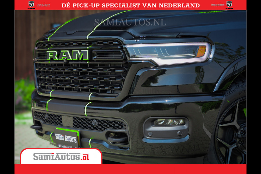 Dodge Ram 1500 Limited Night High Output 540HP 706Nm | Massage + Full Option | De Meest Luxe en Volle Pick-Up in zijn Klasse | Comfortabele Dubbele Cabine met Royale 5 Zitplaatsen | BPM vrij | Nu Leverbaar uit Voorraad | Voorraad Nr 2357 - 5182