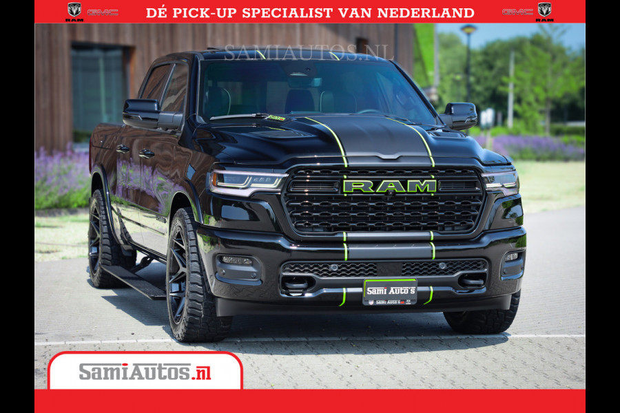 Dodge Ram 1500 Limited Night High Output 540HP 706Nm | Massage + Full Option | De Meest Luxe en Volle Pick-Up in zijn Klasse | Comfortabele Dubbele Cabine met Royale 5 Zitplaatsen | BPM vrij | Nu Leverbaar uit Voorraad | Voorraad Nr 2357 - 5182