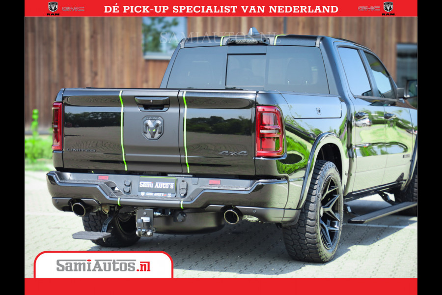 Dodge Ram 1500 Limited Night High Output 540HP 706Nm | Massage + Full Option | De Meest Luxe en Volle Pick-Up in zijn Klasse | Comfortabele Dubbele Cabine met Royale 5 Zitplaatsen | BPM vrij | Nu Leverbaar uit Voorraad | Voorraad Nr 2357 - 5182