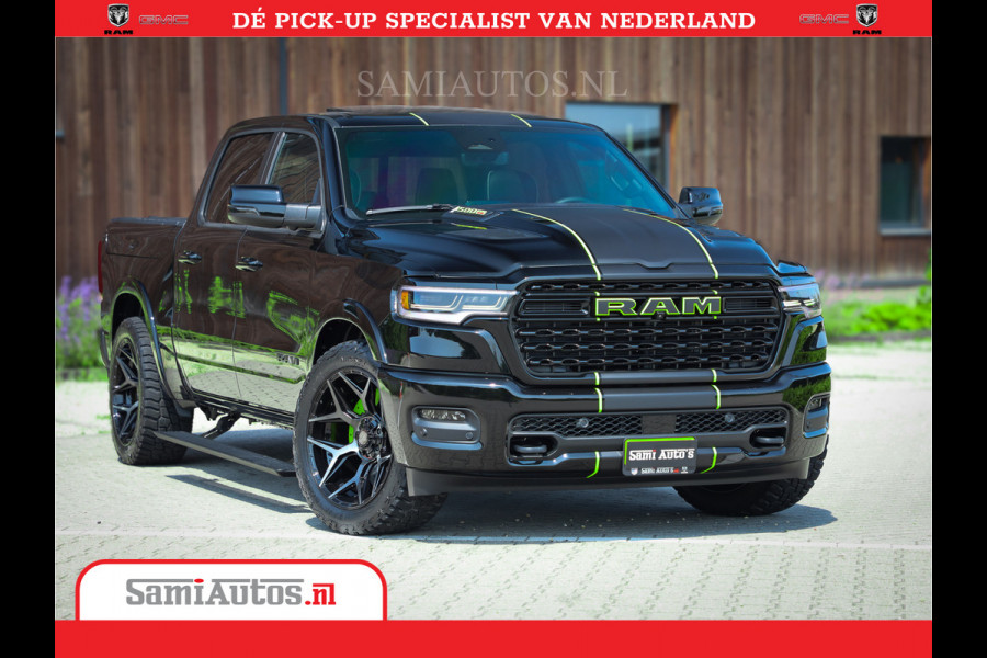 Dodge Ram 1500 Limited Night High Output 540HP 706Nm | Massage + Full Option | De Meest Luxe en Volle Pick-Up in zijn Klasse | Comfortabele Dubbele Cabine met Royale 5 Zitplaatsen | BPM vrij | Nu Leverbaar uit Voorraad | Voorraad Nr 2357 - 5182