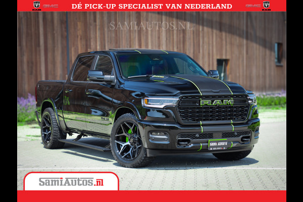 Dodge Ram 1500 Limited Night High Output 540HP 706Nm | Massage + Full Option | De Meest Luxe en Volle Pick-Up in zijn Klasse | Comfortabele Dubbele Cabine met Royale 5 Zitplaatsen | BPM vrij | Nu Leverbaar uit Voorraad | Voorraad Nr 2357 - 5182