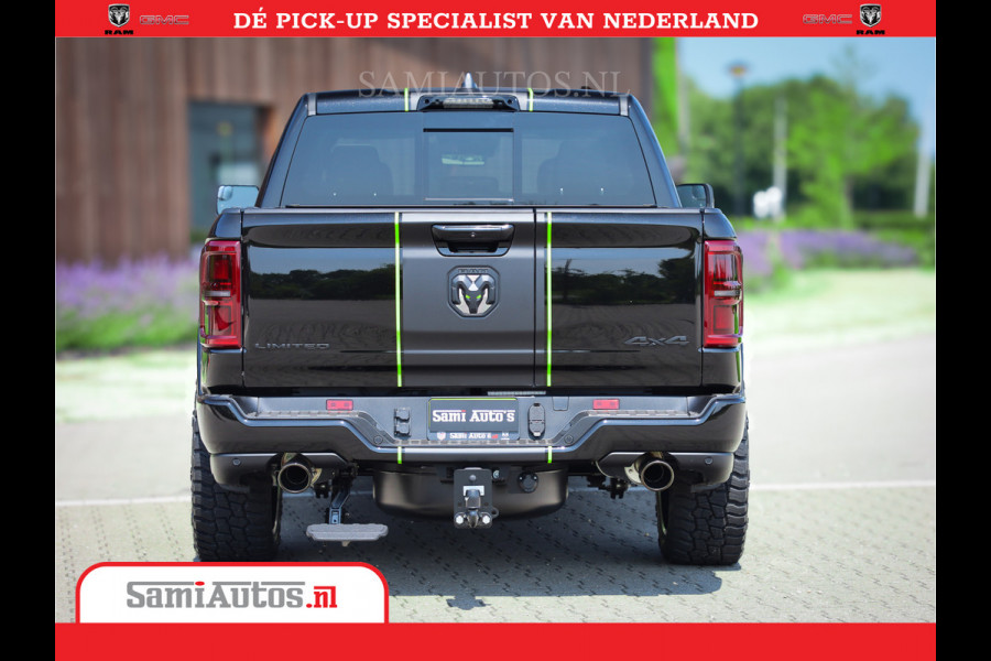 Dodge Ram 1500 Limited Night High Output 540HP 706Nm | Massage + Full Option | De Meest Luxe en Volle Pick-Up in zijn Klasse | Comfortabele Dubbele Cabine met Royale 5 Zitplaatsen | BPM vrij | Nu Leverbaar uit Voorraad | Voorraad Nr 2357 - 5182