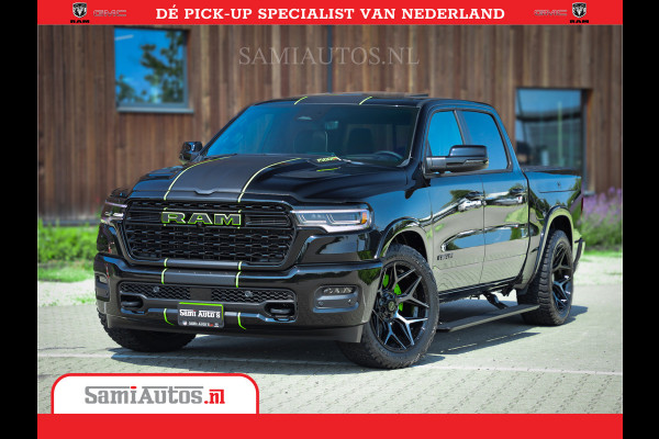 Dodge Ram 1500 Limited Night High Output 540HP 706Nm | Massage + Full Option | De Meest Luxe en Volle Pick-Up in zijn Klasse | Comfortabele Dubbele Cabine met Royale 5 Zitplaatsen | BPM vrij | Nu Leverbaar uit Voorraad | Voorraad Nr 2357 - 5182