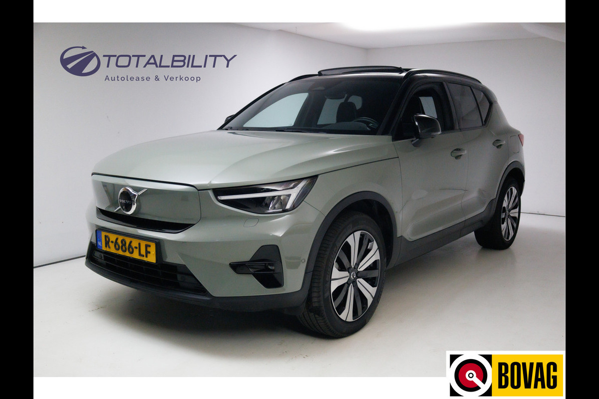 Volvo XC40 Recharge Ultimate 70 kWh | Pano | Harman Kardon | Elec. Haak | Leer/Alcantara | 360 Camera Adaptieve Cruise, Draadloze telefoonlader, Elec. stoelen Volvo XC40 Recharge Ultimate 70 kWh | Pano | Harman Kardon | Elec. Haak | Leer/Alcantara | 360 Camera Adaptieve Cruise, Draadloze telefoonlader, Elec. stoelen