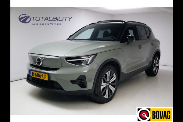 Volvo XC40 Recharge Ultimate 70 kWh | Pano | Harman Kardon | Elec. Haak | Leer/Alcantara | 360 Camera Adaptieve Cruise, Draadloze telefoonlader, Elec. stoelen